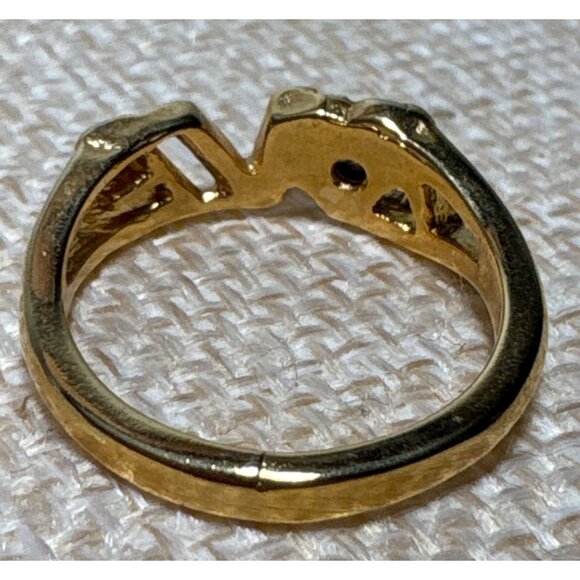 Love Gold Plated Ring With Heart Shaped Crystal Accent Size 6 - Picture 3 of 6